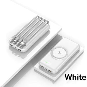 Power Bank Inalámbrico y Cables 20000mah